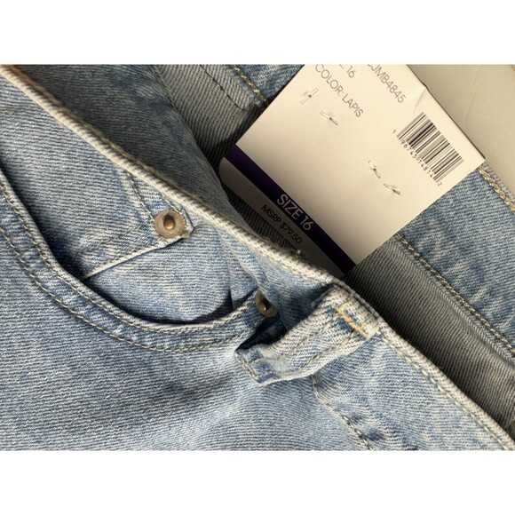 NWT Size 16 Lapis Calvin Klein Vintage Straight Jeans High Rise Stretch MSRP $79 - Picture 13 of 16